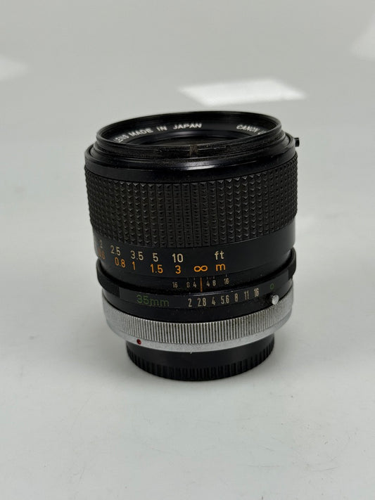 RARE "O" CONCAVE Canon FD 35mm f2 SSC Wide Angle MF Lens