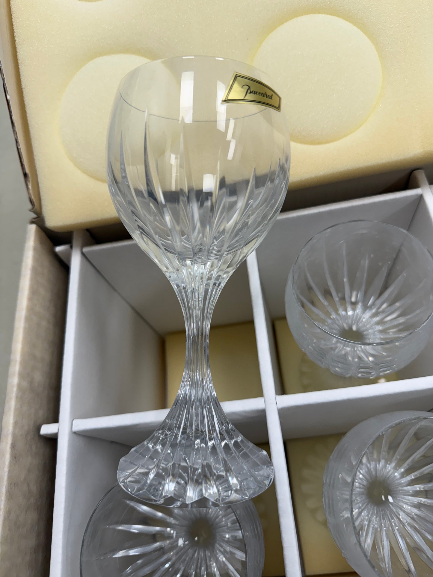 Baccarat Massena Verre No 2 Red Wine Glass 6 7/8 in set of 6 NOS