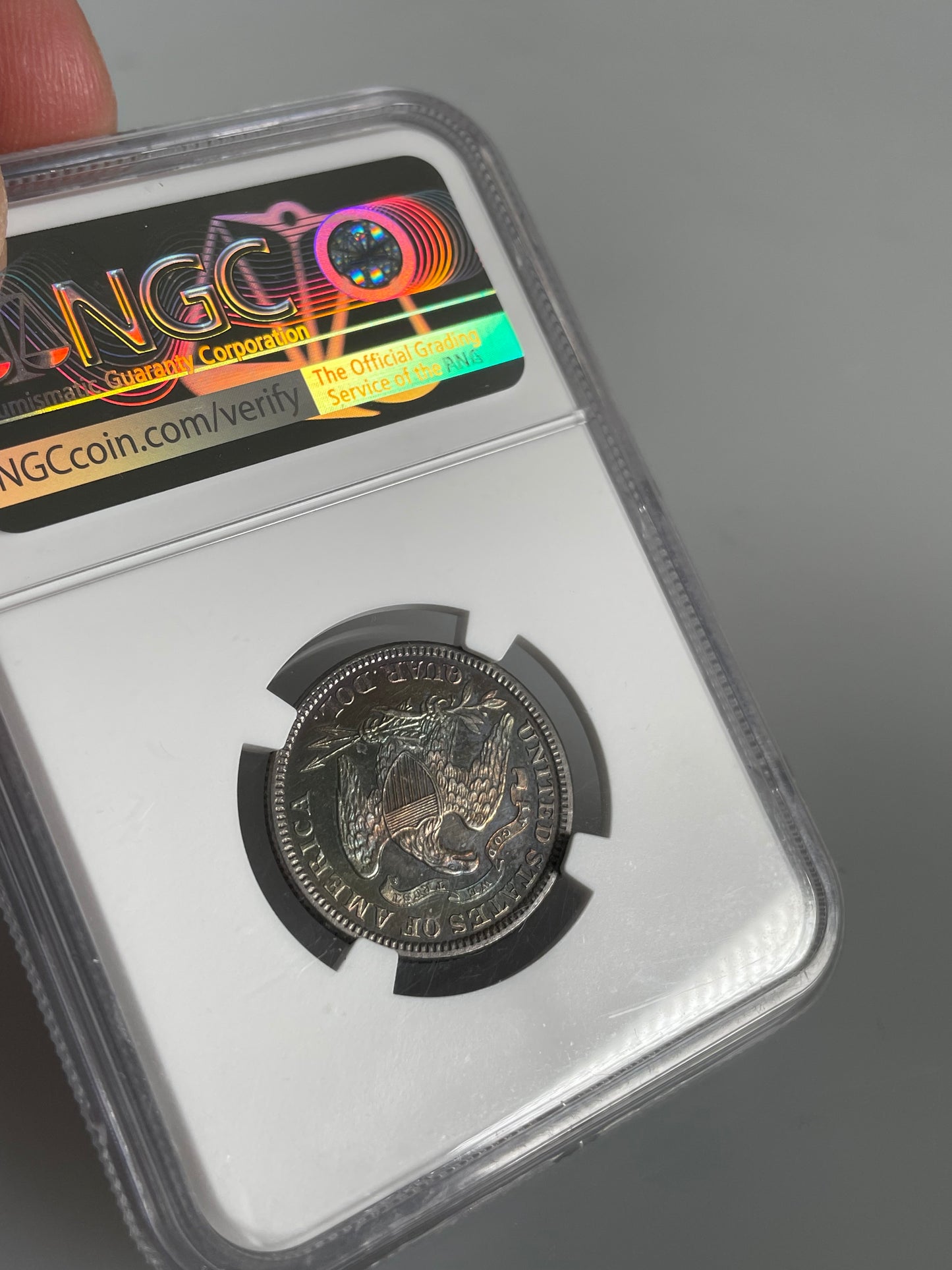 1885 Seated Liberty Quarter NGC PR64 - Toned Proof 25c