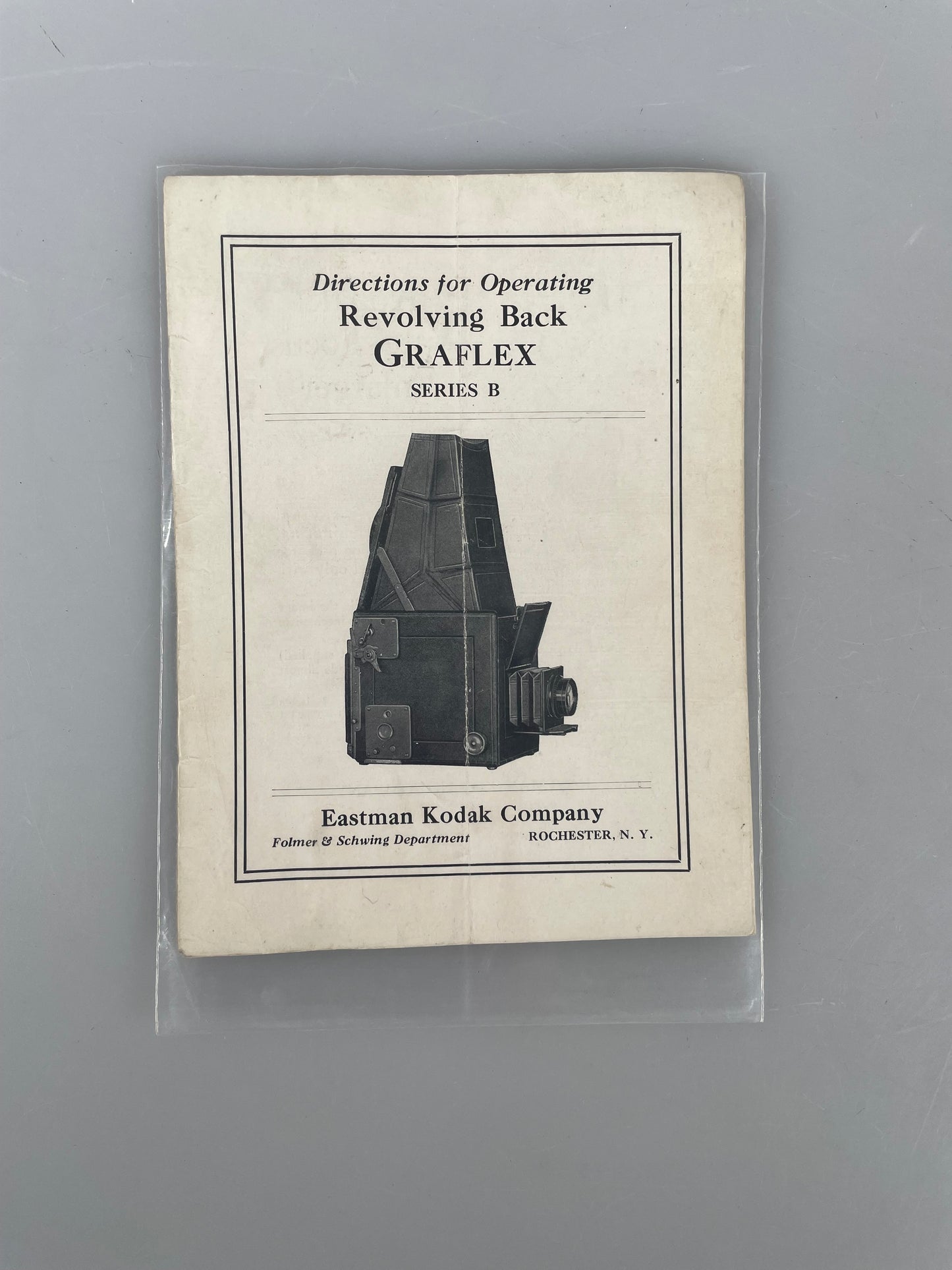 INSTRUCTION manual GRAFLEX SERIES B Camera Revolving Bacm