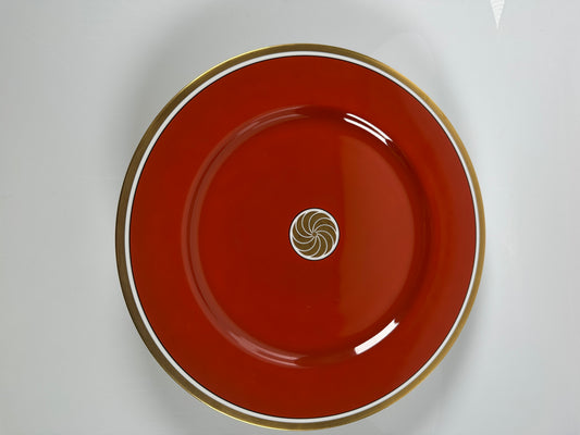 Fitz & Floyd, 1976 Medallion d'Or Orange Pattern, Rust, 10 in plate set of 2