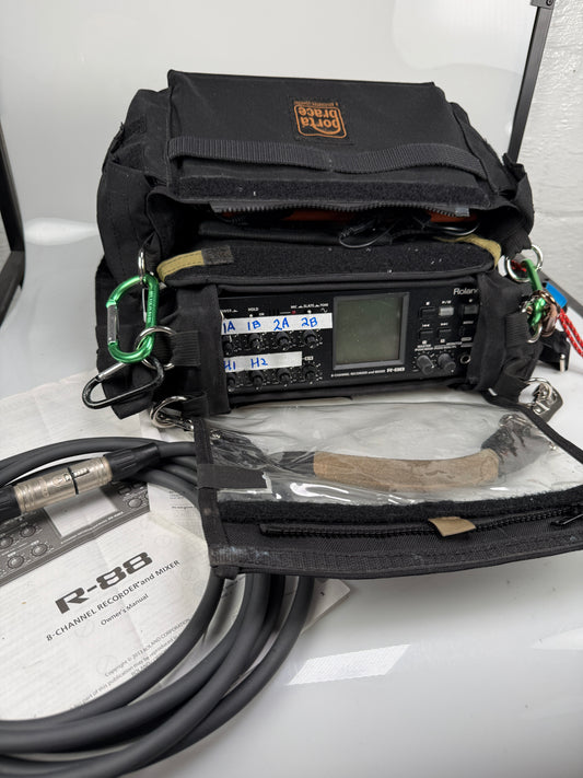 Roland R-88 8-Channel Recorder and Mixer + Porta Brace bag and power supply