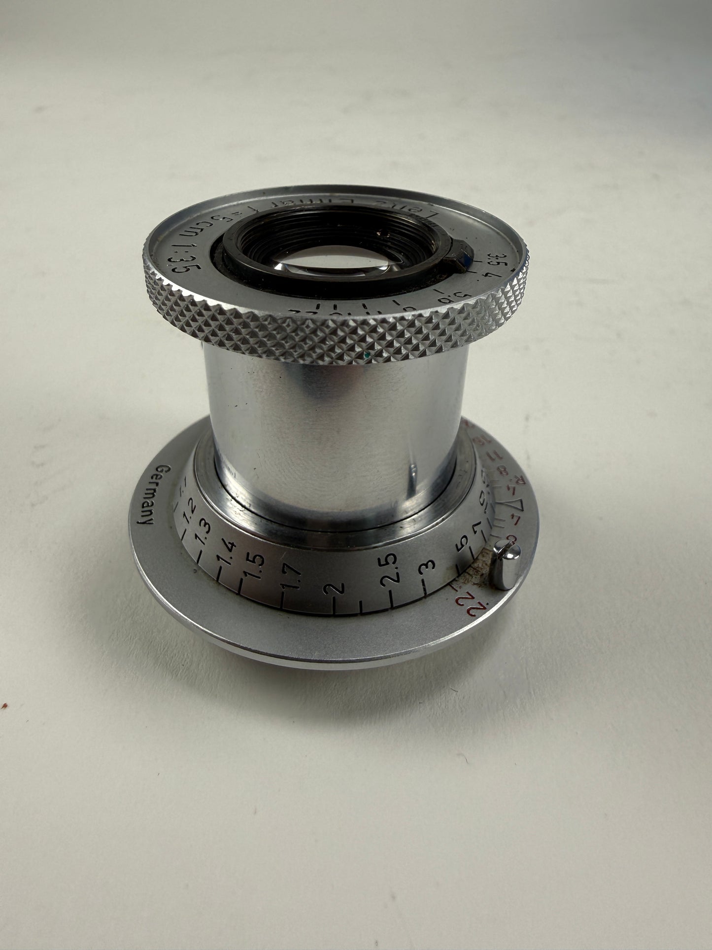 Leica Leitz 50mm (5cm) f3.5 Elmar M39 Collapsible Lens red scale