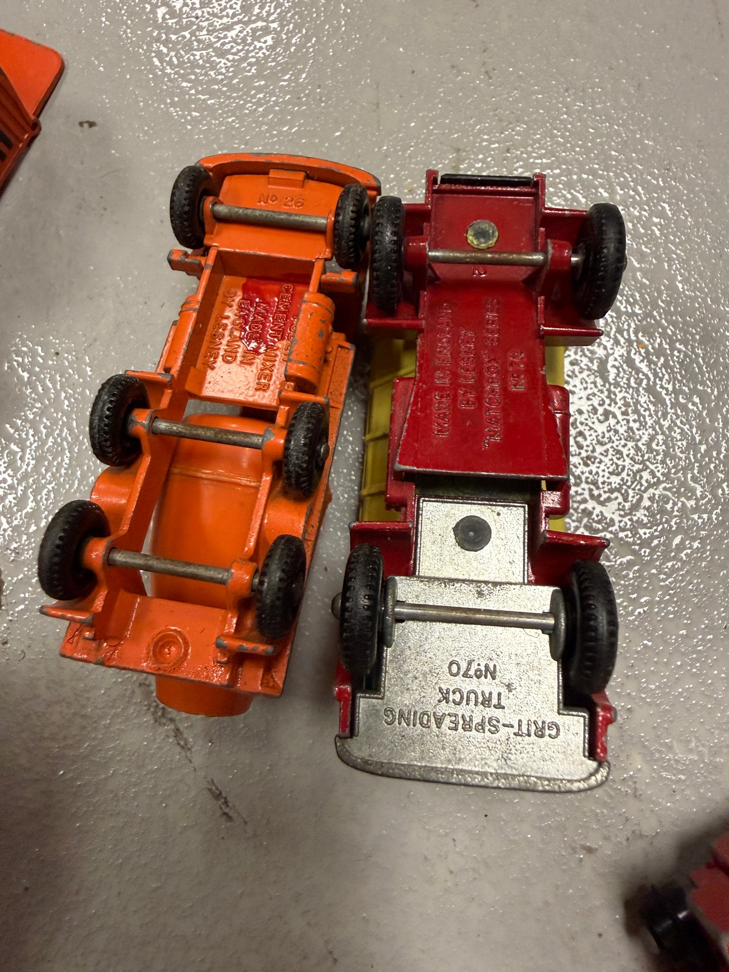 Vintage Lesney Matchbox car lot of 20 construction, work vehicle toys