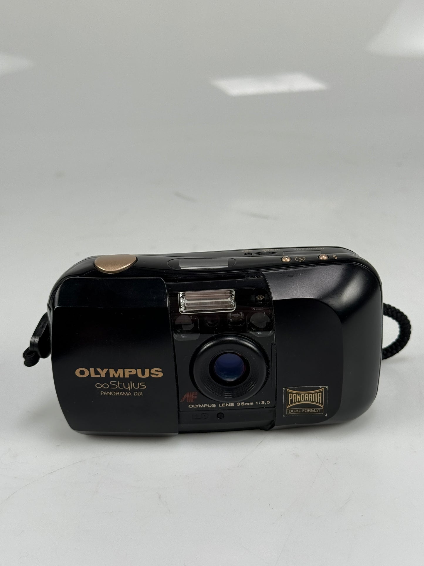 Olympus Stylus Epic DLX Panoramic 35mm point and shoot p&s film camera 35mm f3.5 Black