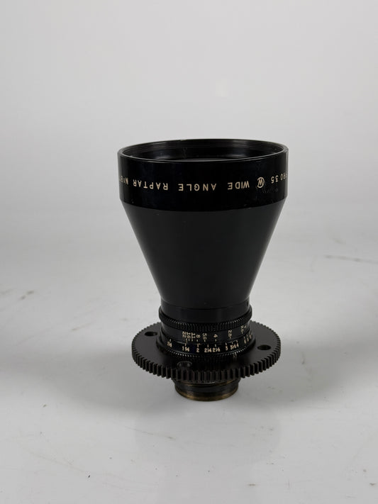 Wollensak Wide Angle Raptar 35mm f2.3 T2.5 Pro 35 Lens Camera cinema RARE