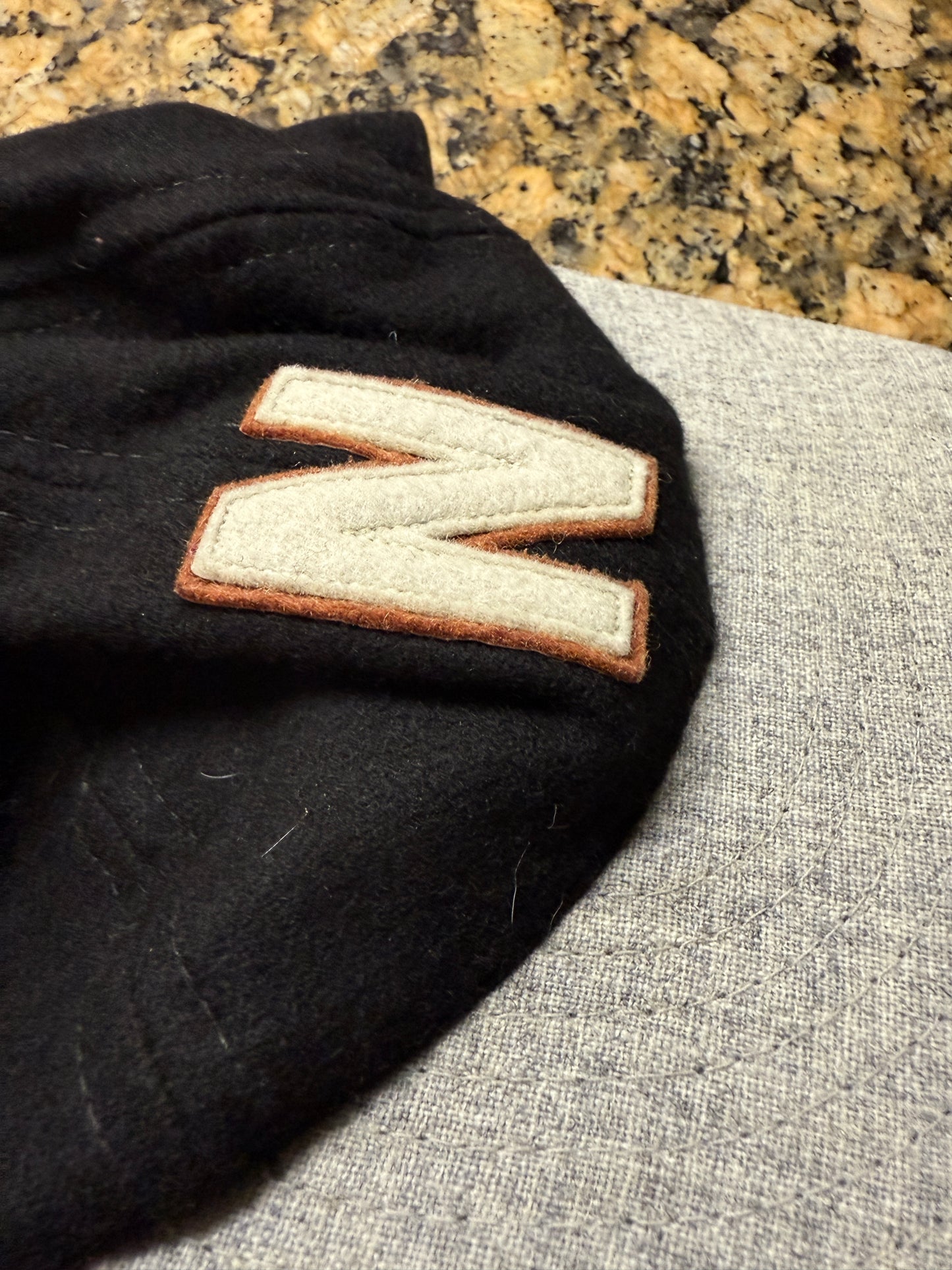 Ebbets Field Flannels “N” with stars Vintage black baseball hat size 7 1/2