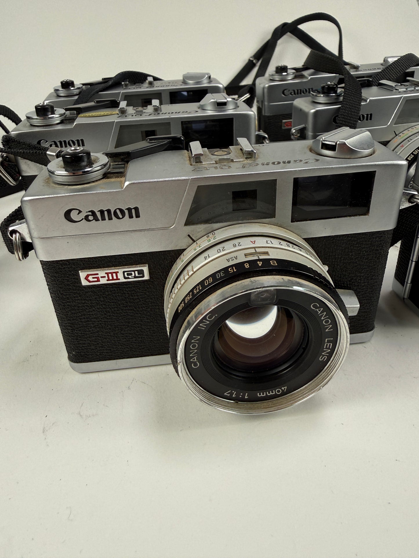 Canon Canonet QL17 GIII 35mm Rangefinder Film Camera lot of 6