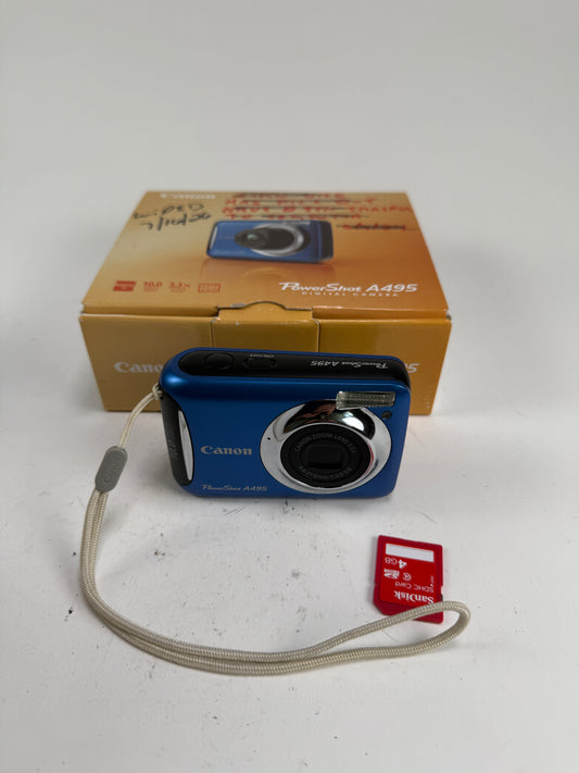 Canon PowerShot A495 10.0MP Digital Camera Blue