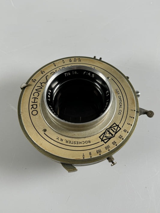 Kodak 7 1/2 inch f4.5 Ektar Large Format Lens in no 4 Acme Shutter