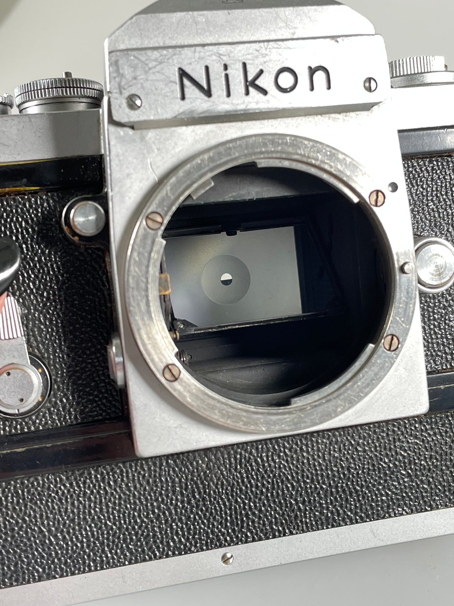 Nikon F Chrome body prism eyelever finder with F36 motor winder