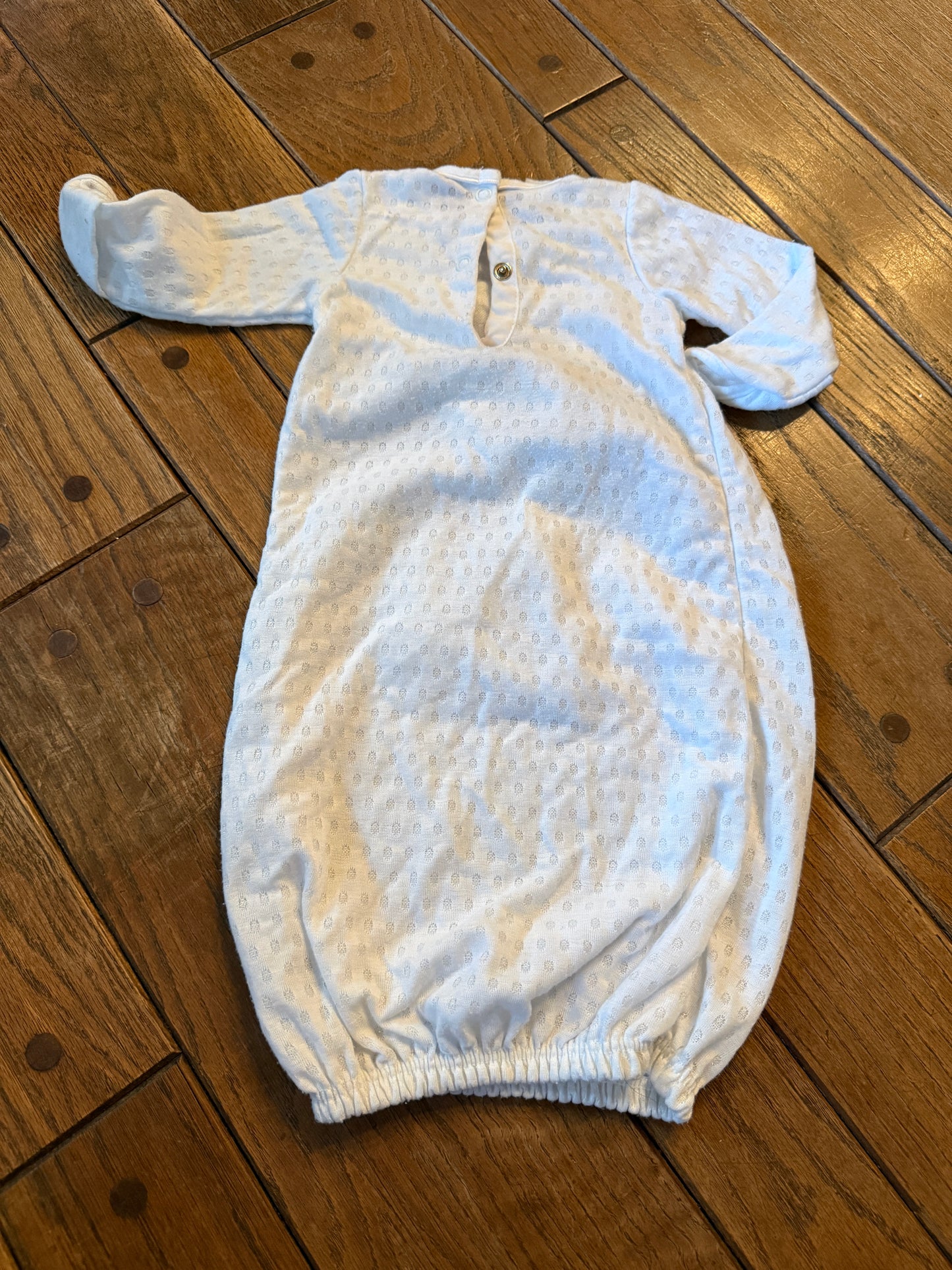 Vintage Baby Christian Dior designer white layette sleep gown newborn up to 11 lbs