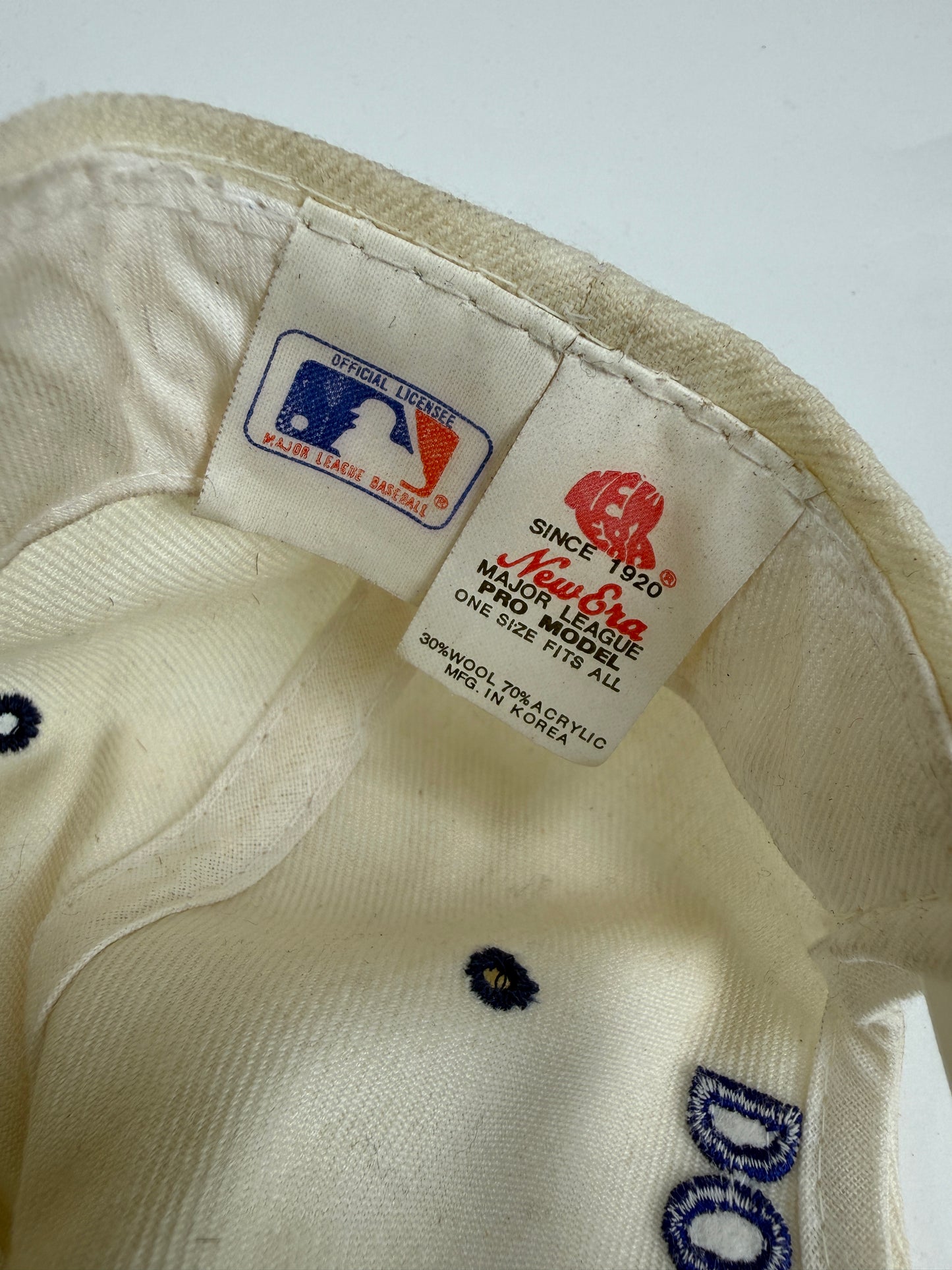 Vintage LA Los Angeles Dodgers white SnapBack hat MLB new era pro wool cap