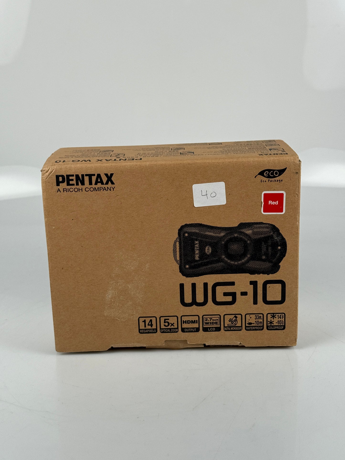 Pentax OPTIO WG-10 14.0MP 5x Water/Shockproof Digital Camera - Red