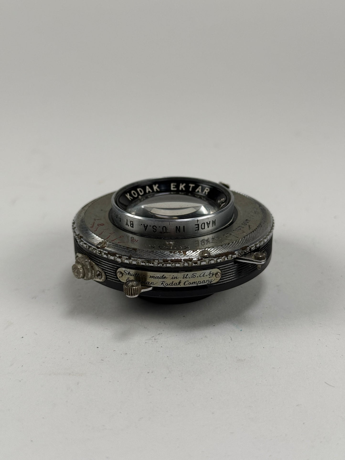 Kodak Ektar 127mm f4.7 large format lens in shutter