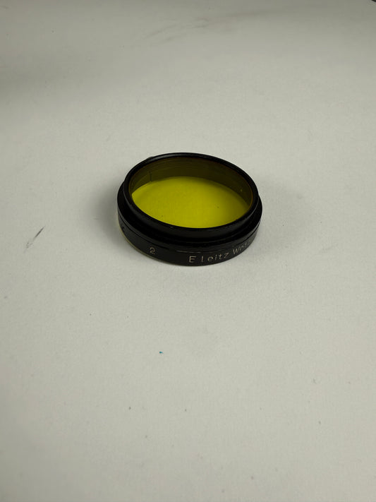 Leitz Leica Black A36 Yellow 2 Contrast Camera Lens Filter - Summitar push on 36mm