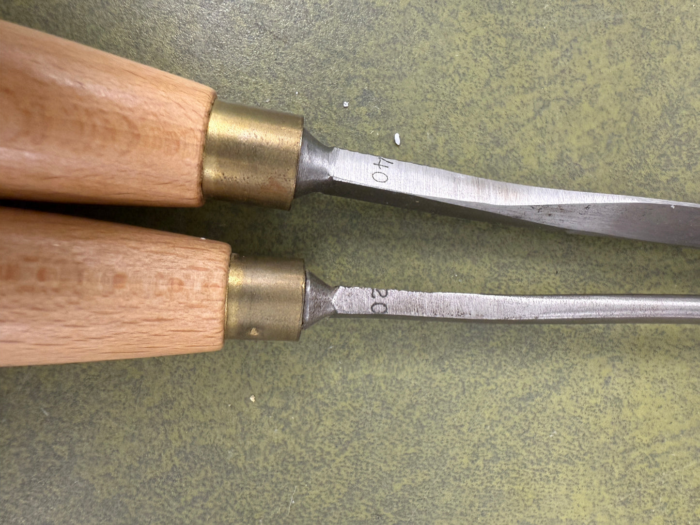 Vintage Ashley Iles Carving Gouge set of 2 No 20 and 40 Chisels
