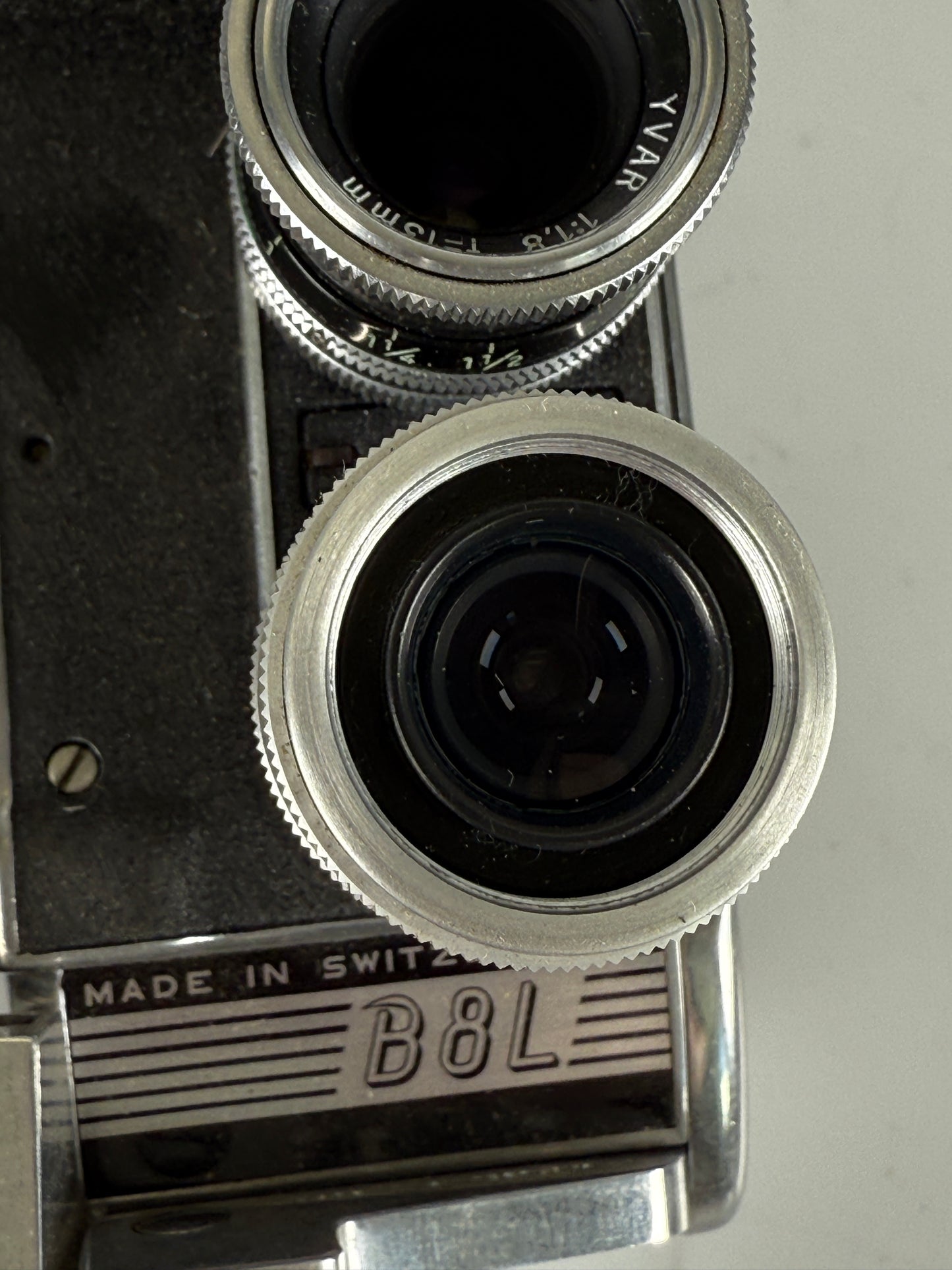 Paillard Bolex B8L Double 8mm Movie Cine Film Camera w/ 13mm and 5.5mm Kern lens
