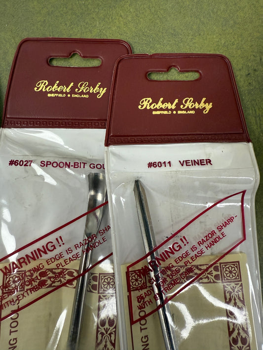 Robert Sorby No. 181 O/C Firmer Gouge 1" Double Hooped Ash Handle N.O.S