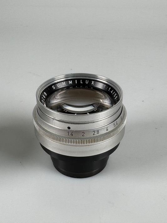 LEITZ Leica Summilux M 50mm F1.4 E43 Chrome Lens Scalloped