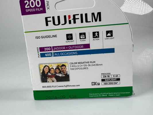 Fujifilm 200 Color Negative 35mm Film, 36 Exposure, 3 PACK