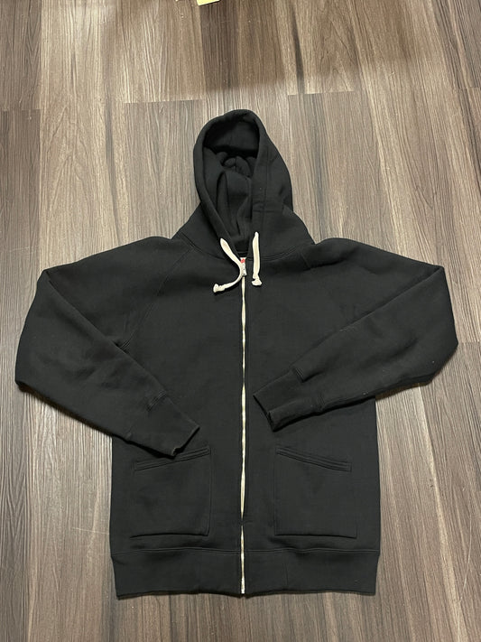 The Strike Gold Loopwheeled Zip Hoodie in Black - Size L