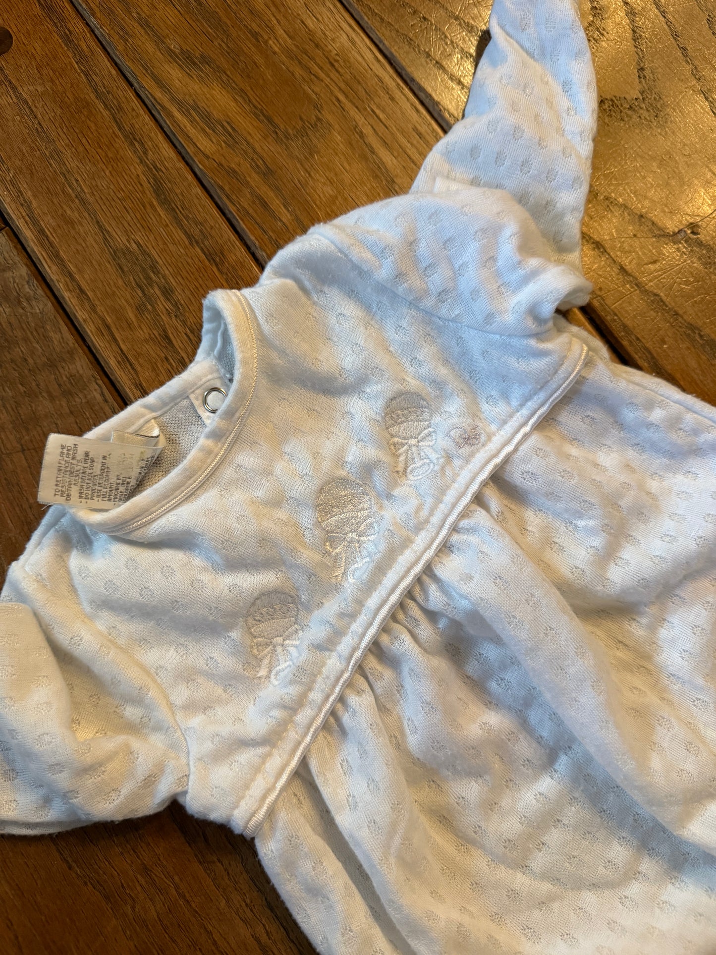 Vintage Baby Christian Dior designer white layette sleep gown newborn up to 11 lbs