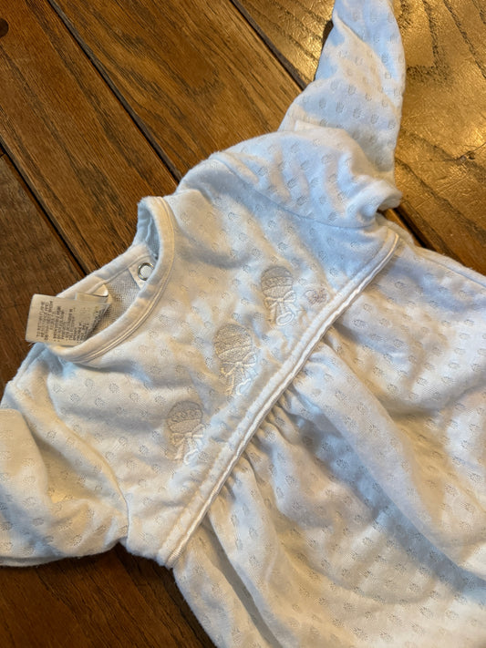 Vintage Baby Christian Dior designer white layette sleep gown newborn up to 11 lbs