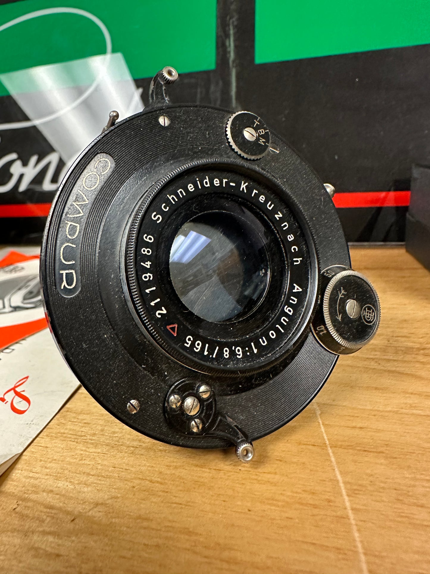 Schneider Angulon 165mm F6.8 in Compur #2 wide angle lens for 8X10