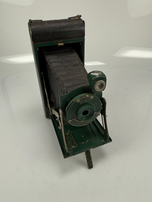 Kodak No. 1A Pocket Kodak Junior Green Folding Camera Black Bellows