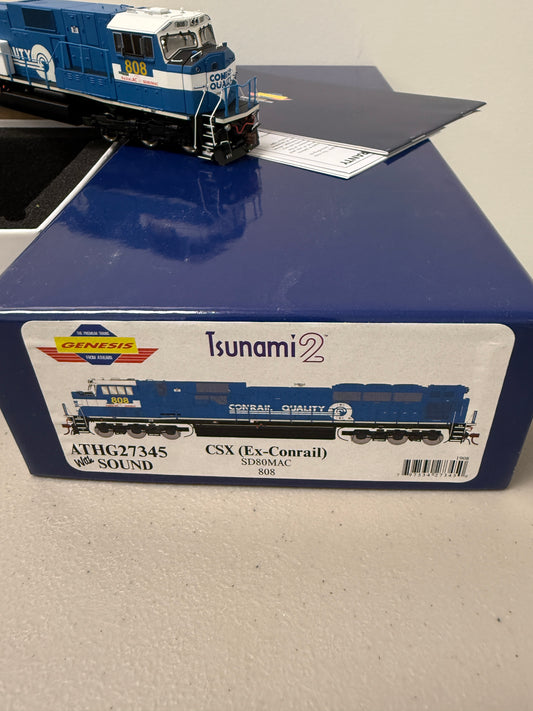 Athearn Genesis HO Scale Conrail SD80MAC #808 with DCC/Sound Tsunami 2