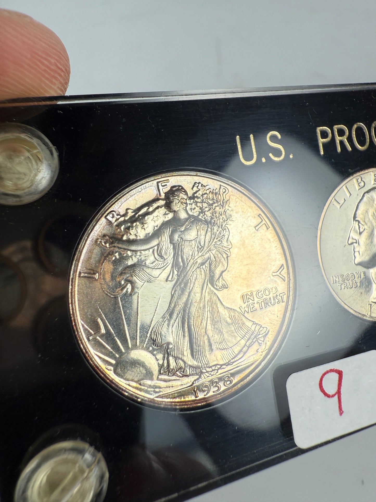 1938 US Mint Silver PROOF Set Gem Coins Black Capital Holder Display Box