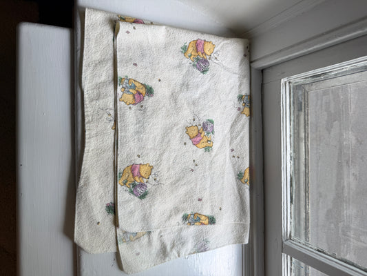 VTG Lot 2 Winnie The Pooh Disney Blankets Receiving Bedding Baby Honey Pot Bear