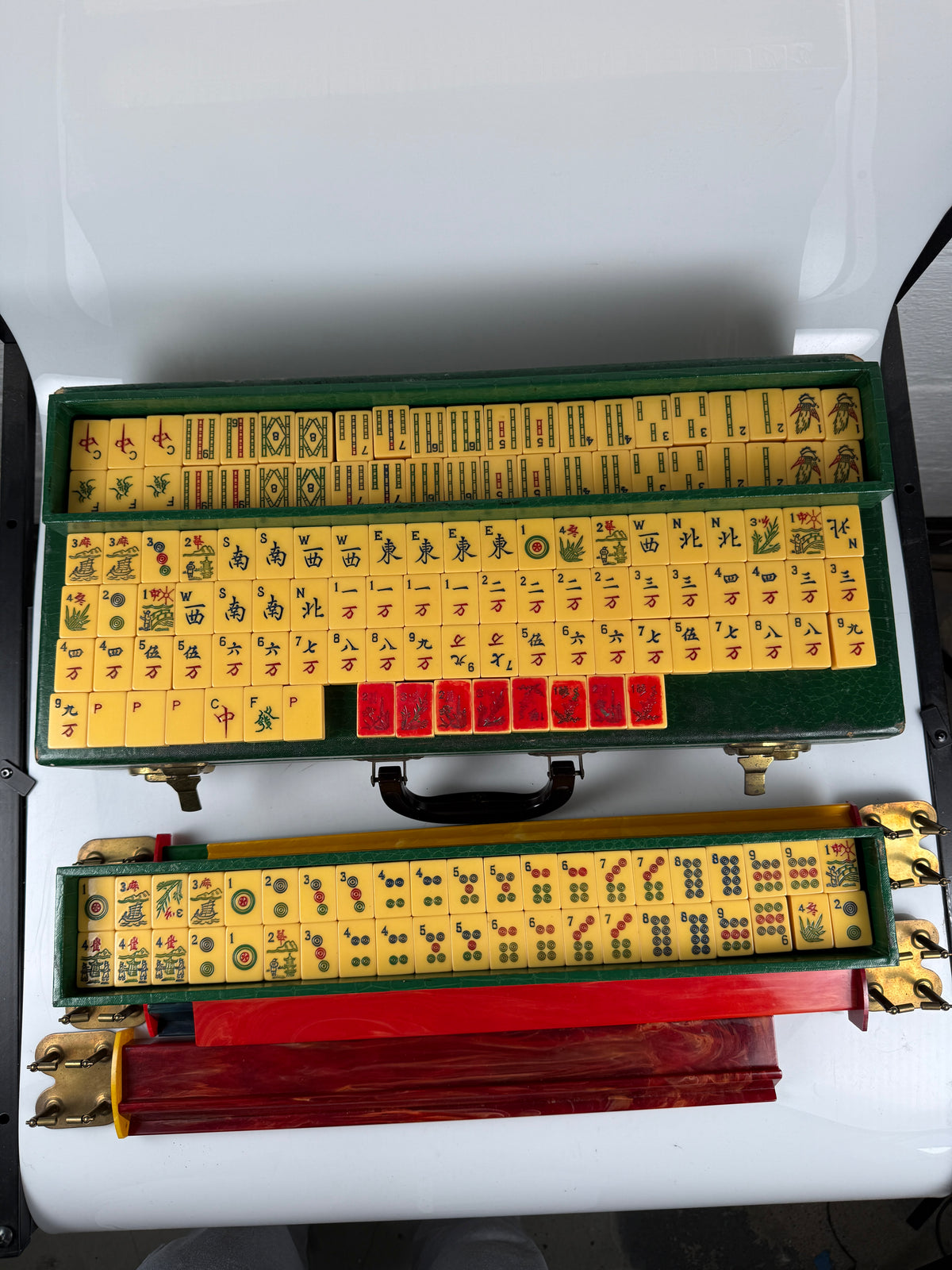 RARE Vintage Mahjong Mah Jong Jongg Bakelite Set with case 162 tiles