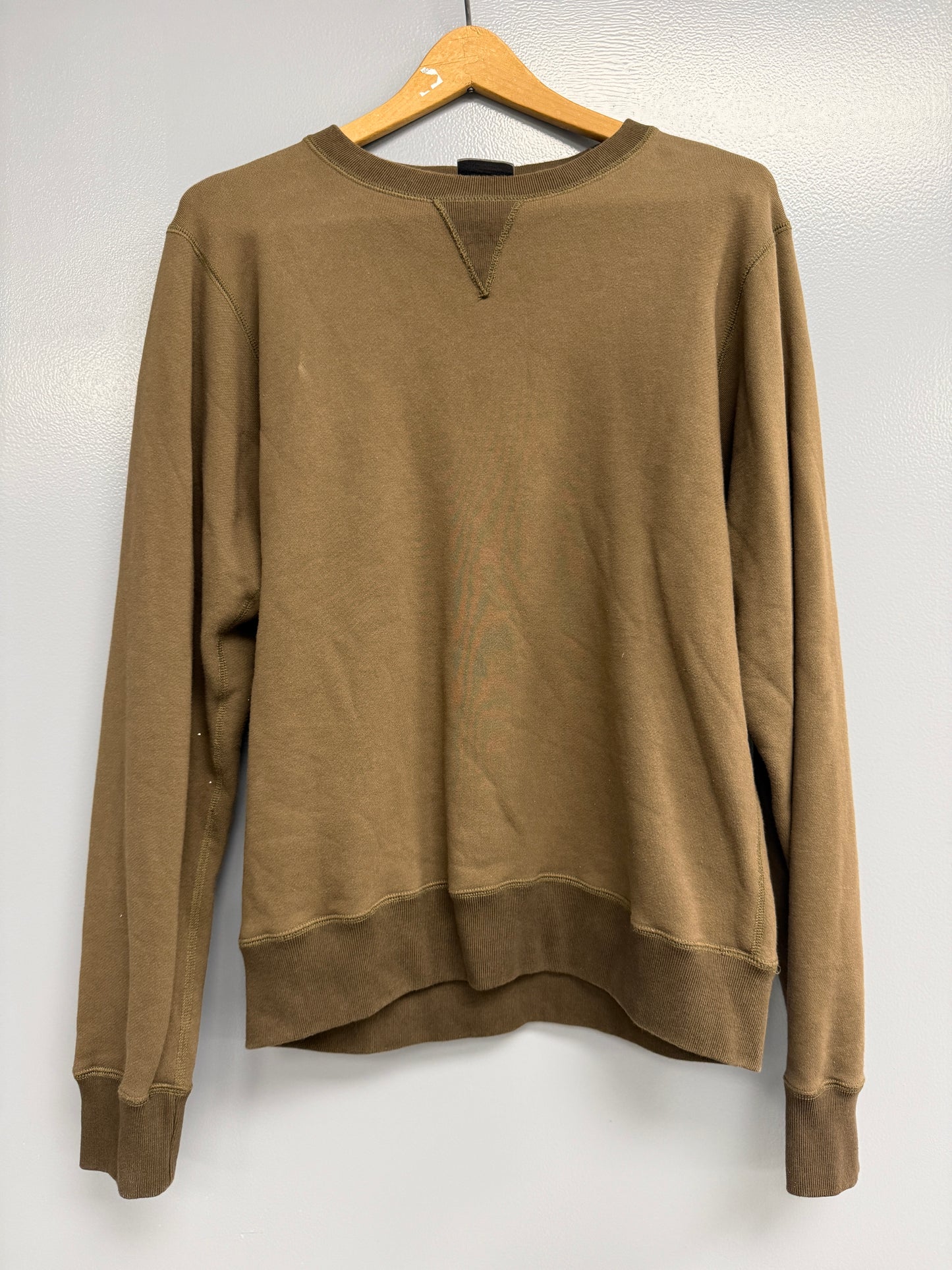 Naked & Famous Olive Green Crewneck Sweatshirt Mens M Cotton Made Canada
