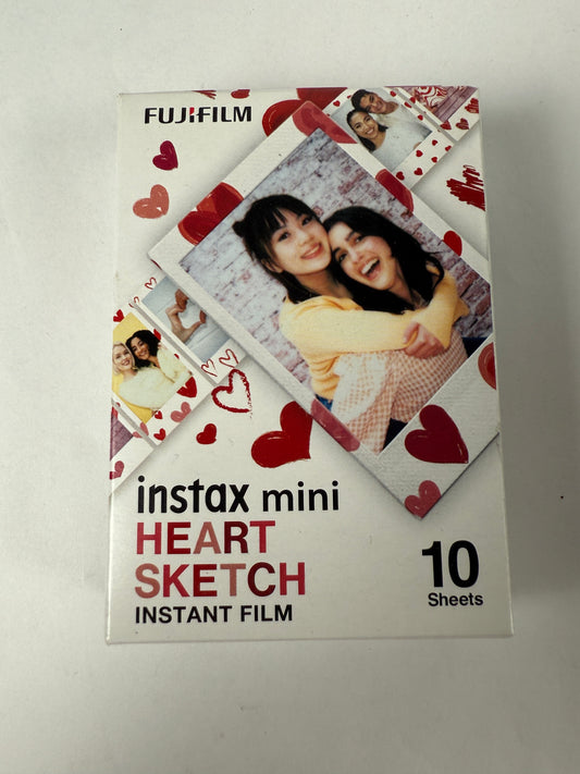 New Fujifilm Instax Mini Heart Sketch Instant Film (10 Exposures) 2025/07