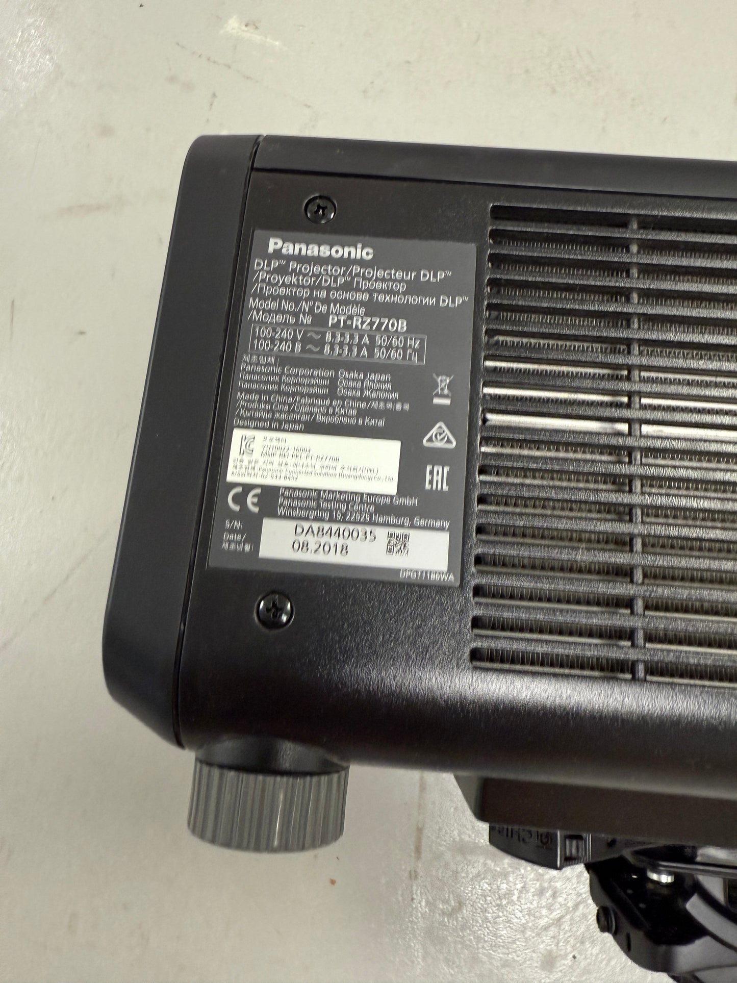 Panasonic PT-RZ770 7200 Lumen WUXGA DLP Projector