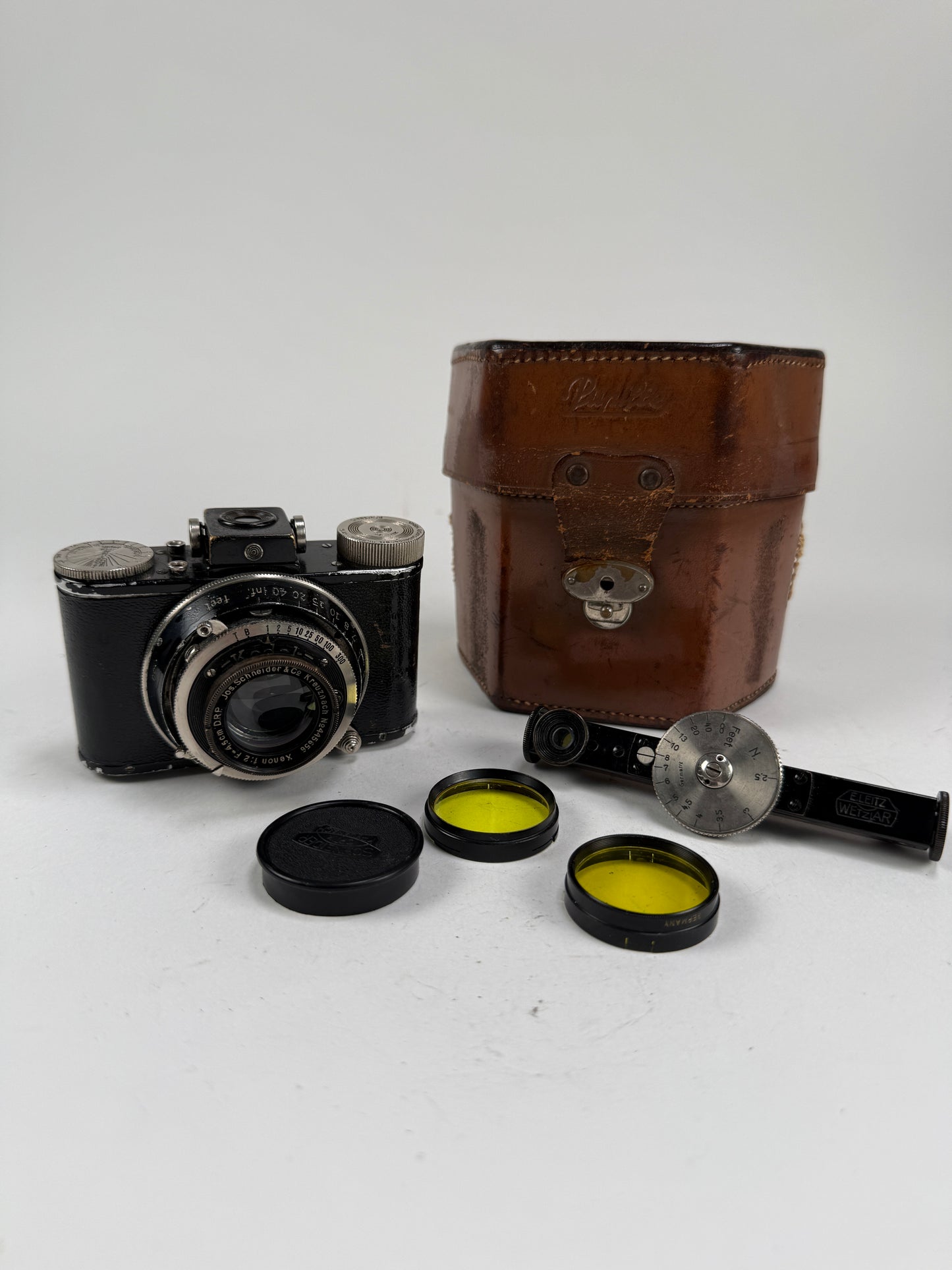 Kodak Nagel Pupille 127 Film Camera w Xenon 45mm f2 Lens Filters, case, leica FOFER