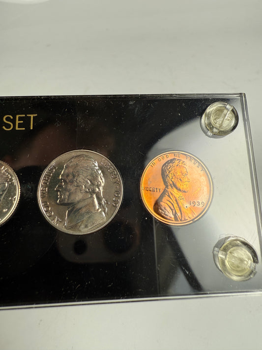 1939 US Mint Silver PROOF Set Gem Coins Black Capital Holder Display Box