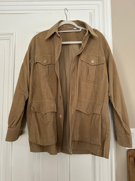 Vintage LL Bean corduroy shirt jacket Shacket tan Medium USA