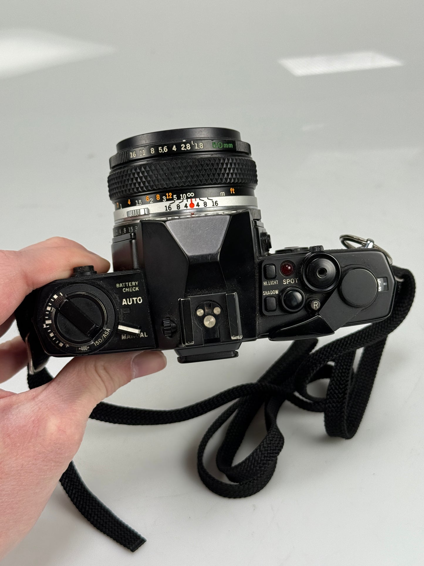 Olympus OM-4 black 35mm SLR Camera Kit with 50mm f1.8 Lens