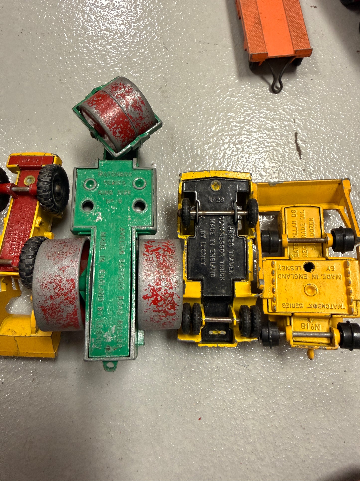 Vintage Lesney Matchbox car lot of 20 construction, work vehicle toys