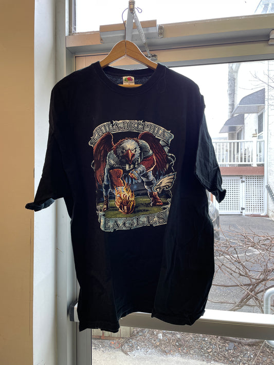 Vintage Philadelphia Eagles NFL Swoop 2004 roster T-shirt XL Black