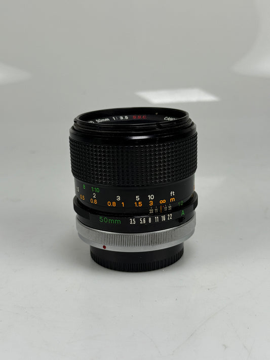 Canon FD Macro 50mm f3.5 S.S.C SSC MF Lens