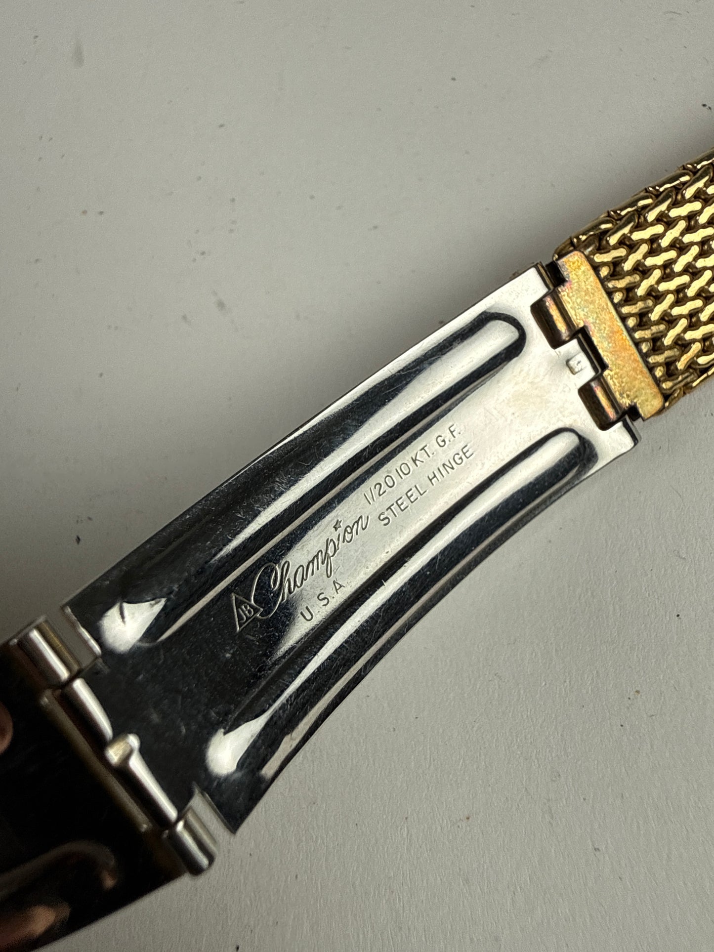 Omega Champion mesh bracket 22mm 1/20 10k Gold filled for watch