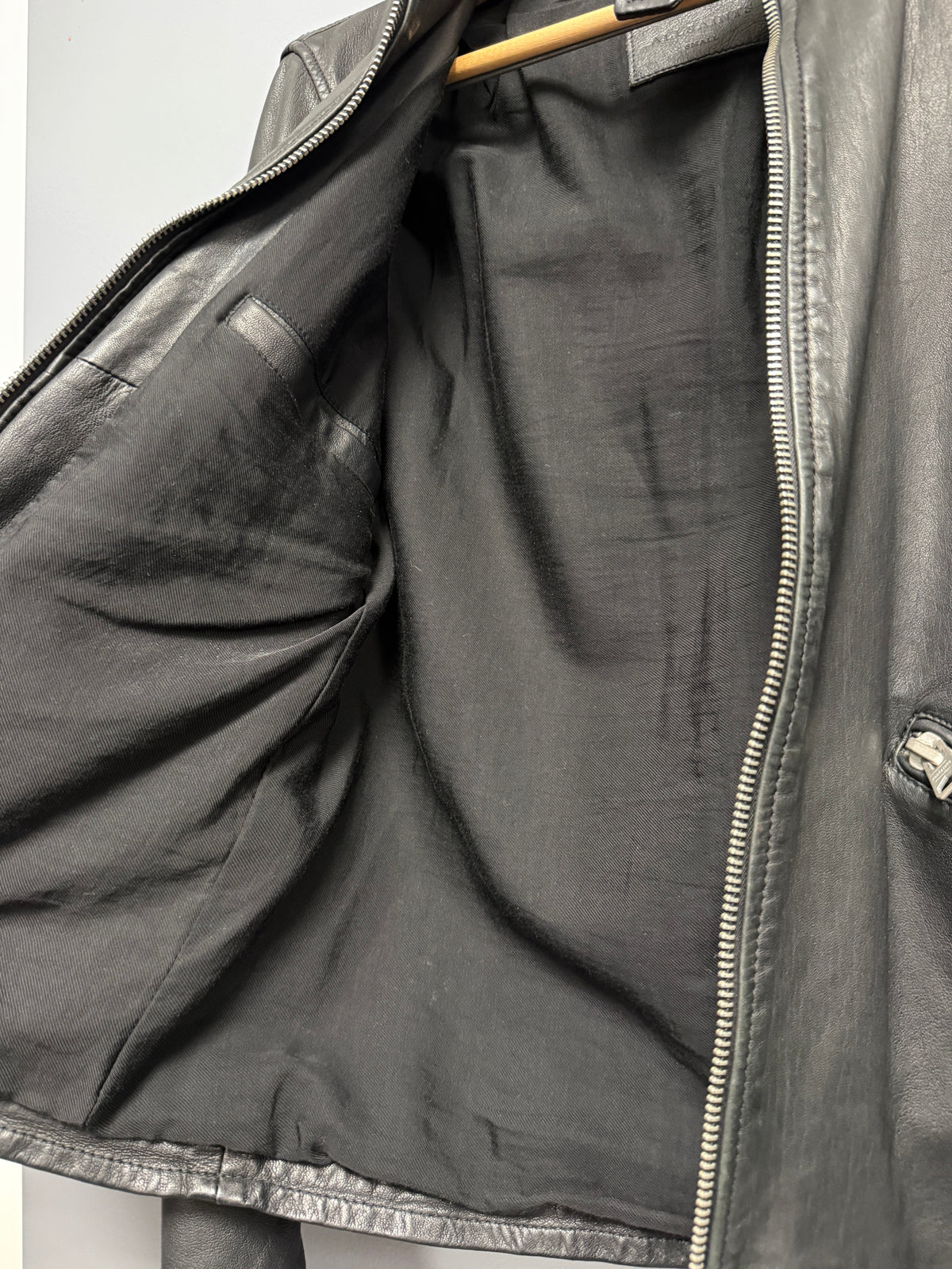 All Saints Black Cruz Jacket Leather Size Small