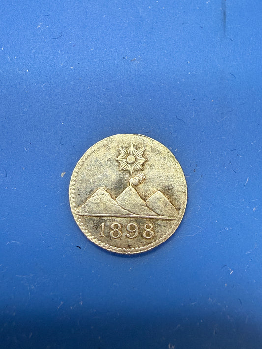 Guatemala 1898 1/4 Real silver coin