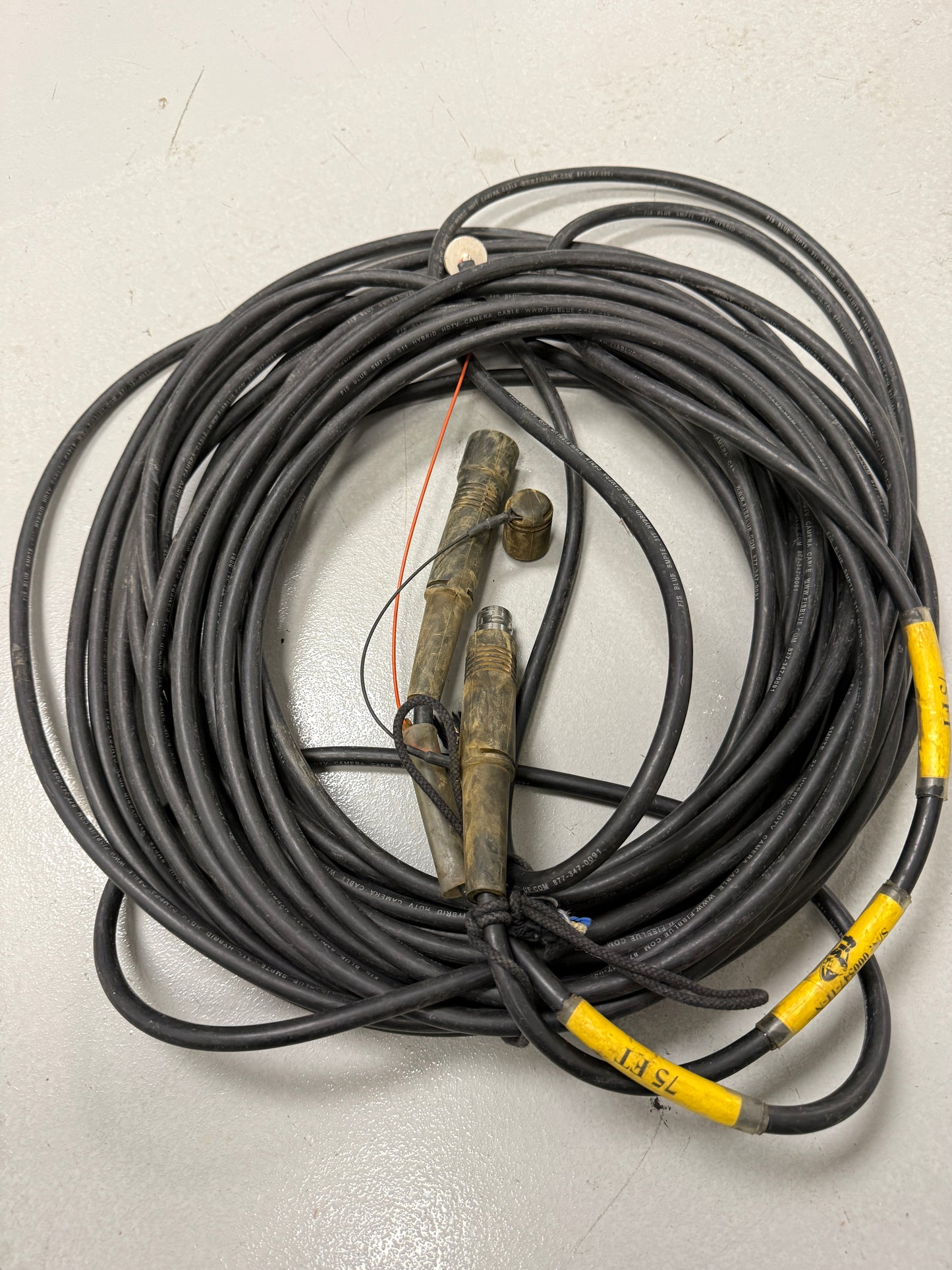 FIS Blue LEMO FGW-PHW Hybrid Fiber Optic Cable 75ft