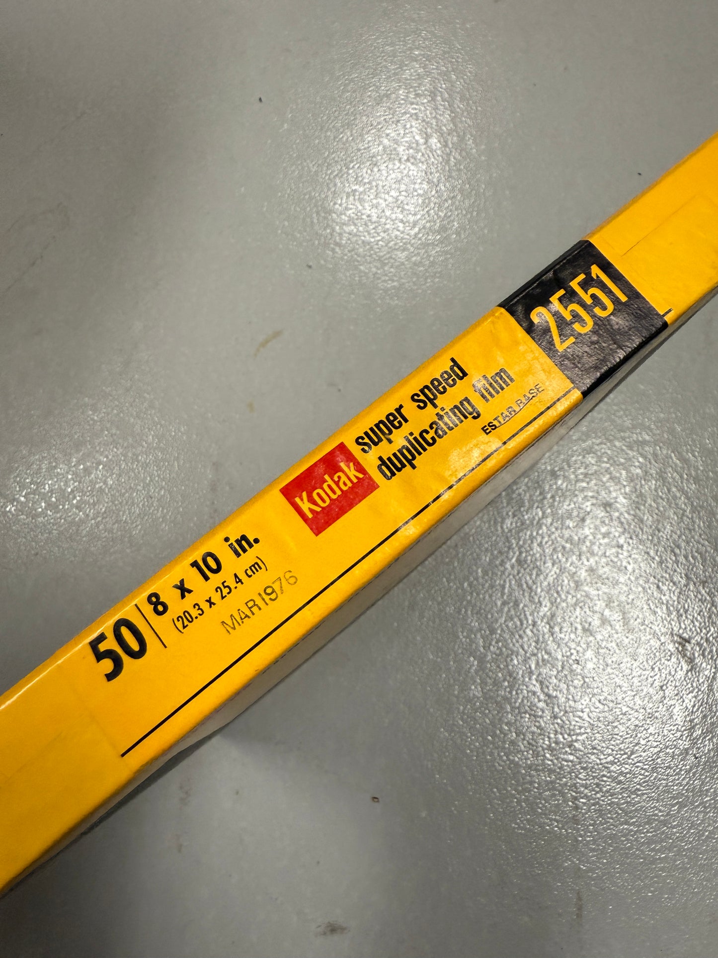 Expired 8x10 KODAK 2551 Super Speed Duplicating Large Format Film 50 Sheets 1976