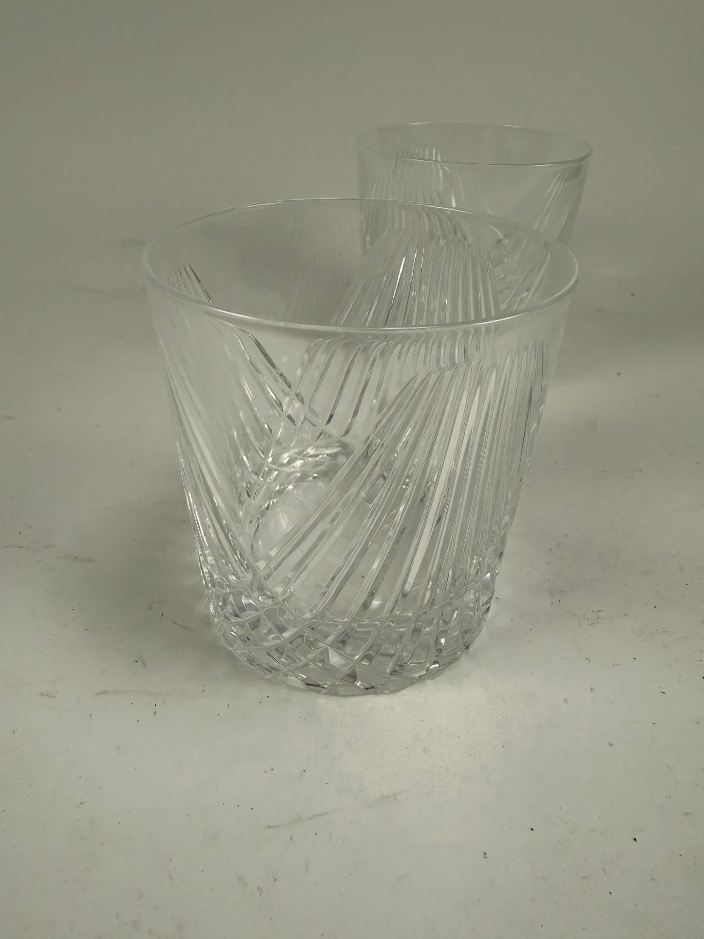 Cut Crystal Rock Rocks/Whiskey Glass set of 2